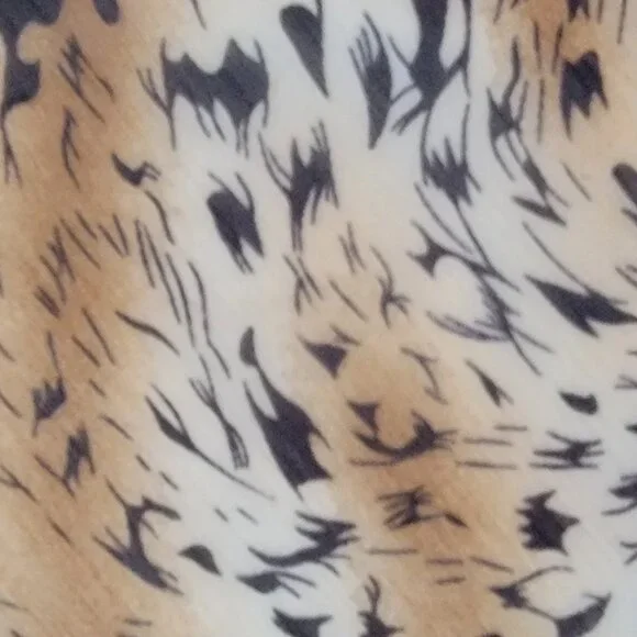 Leopard Print Pull On Chiffon Ruffled Calf Length Skirt - Picture 2 of 9